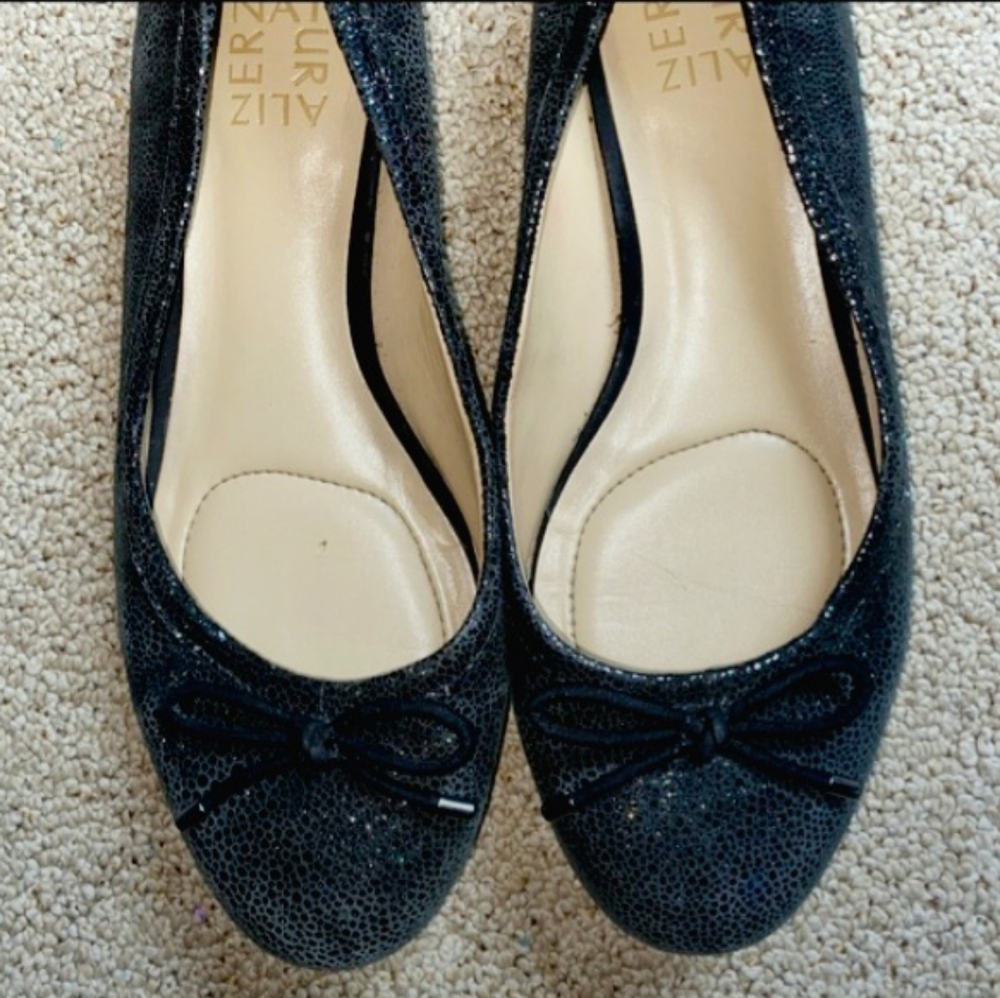 Naturalizer Black Sparkle Flats